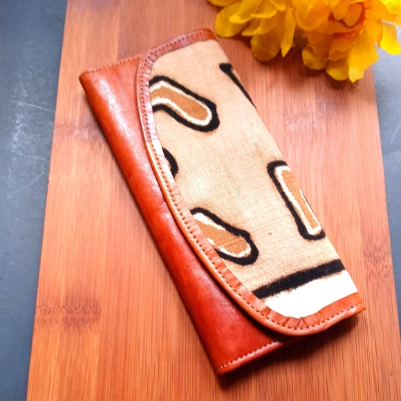 1PC Beautiful African Mudcloth Leather Wallet - Picture 8 of 16